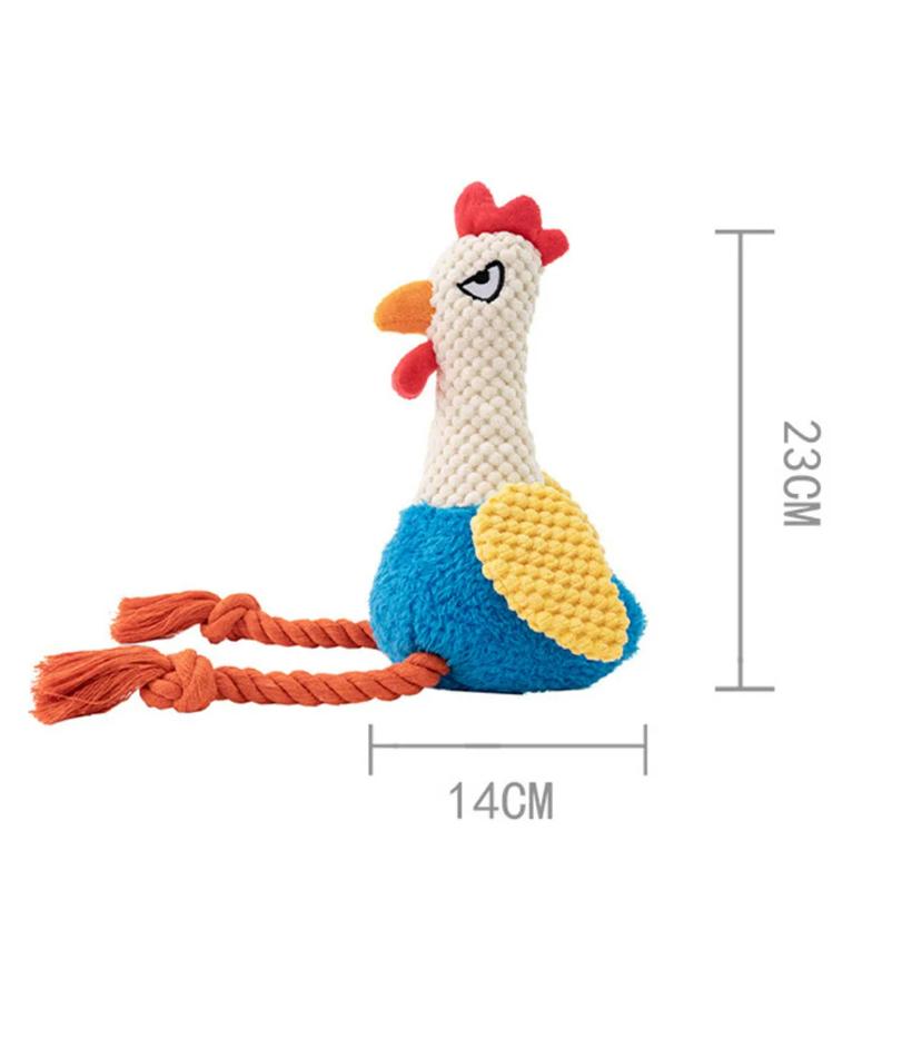 Пищащая игрушка для собаки-курицы Звуковая BB Плюшевая Веревка из хлопка для вытягивания Игрушка-пищалка для жевания щенка питомца Петух