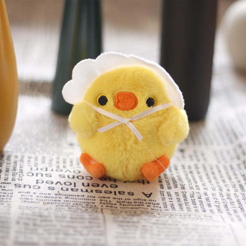 Мультяшная плюшевая маленькая желтая цыпленок игрушка кукла брелок подвески милая мини цыпленок сумка брелок подвески милые плюшевые игрушки кулон