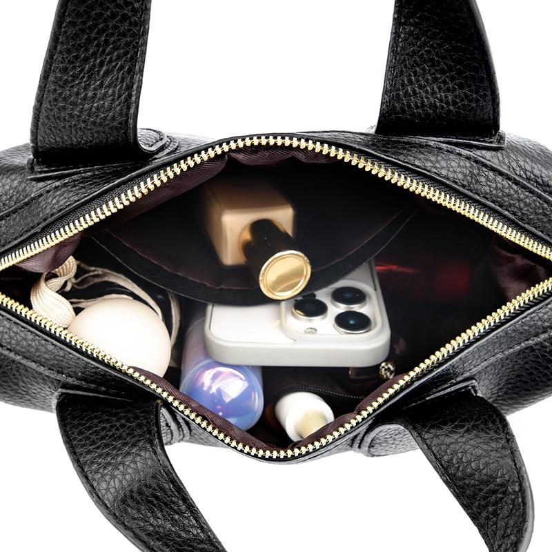 Женская сумка с большой вместимостью и темпераментом из мягкой кожи, нишевый дизайн, сумка через плечо, женская сумка-бостон для通勤