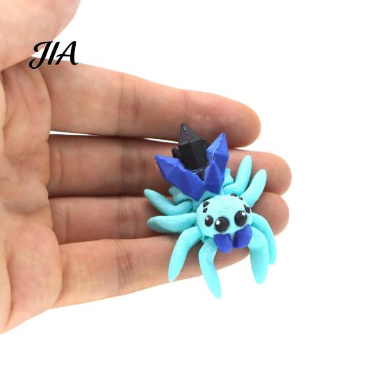 Modern Interior Sculptures 3D Printed Spider Figurine, Articulated Fidget Toy, Movable Joints Small Figurine for Balcony Animal Creative Desktop