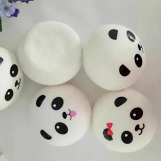 Plush Key Pendant Ultra Soft Anti-fall Adorable Slow Rebound Panda Buns Bag Strap Pendant for Anniversary Gift