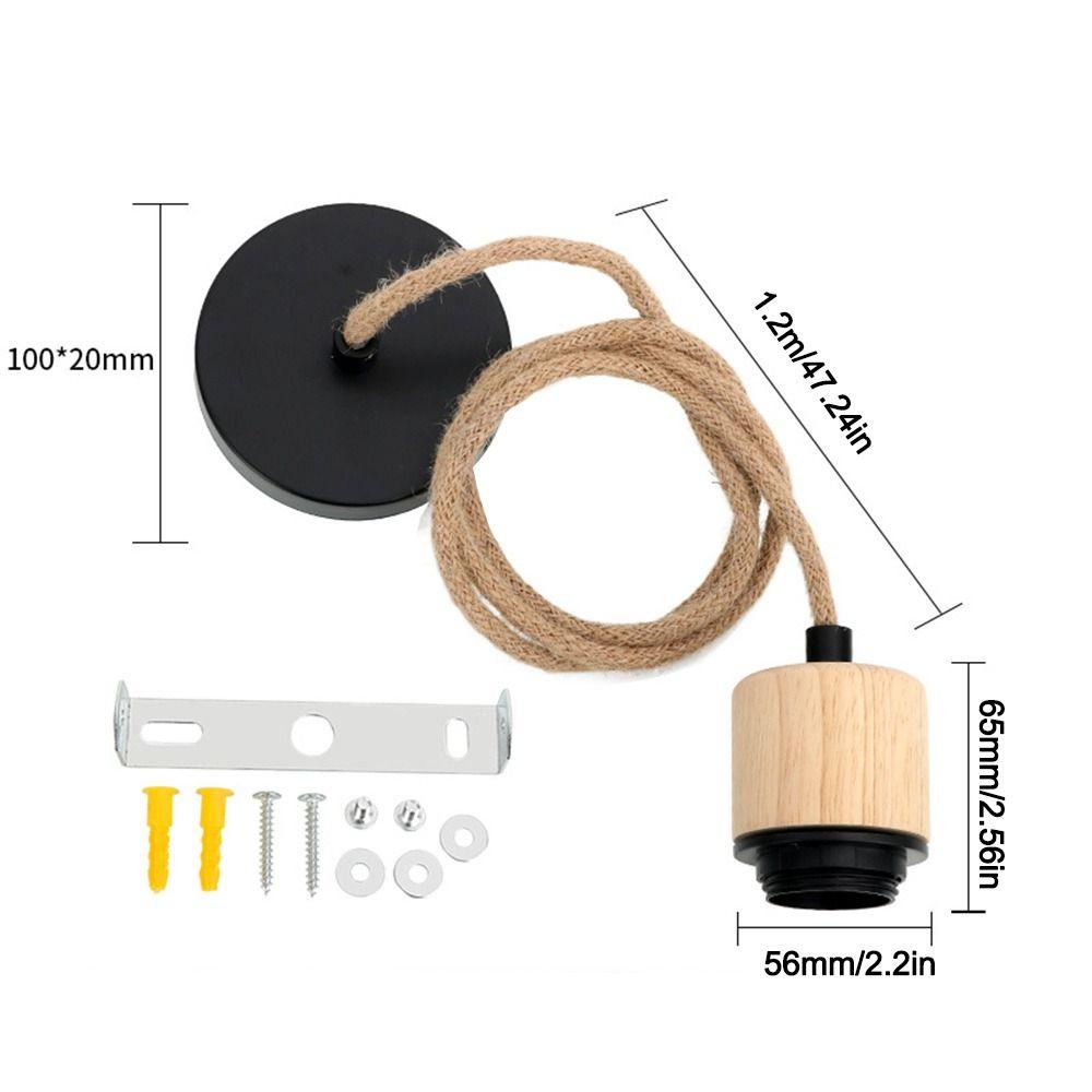 New Solid Wood E27 Lamp Holder Adjustable Wire DIY Accessories Pendant Lamp Screw Socket Hanging Lampshade Base