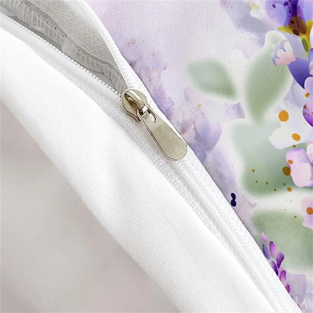 Fashion Fresh Duvet Cover Set, Butterfly Floral Print Bedding Set, Soft Comfortable Breathable Duvet Cover, For Bedroom Guest