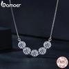 BAMOER, стерлинговое серебро 925 пробы, блестящее круглое ожерелье из муассанита, имитирующая бриллиантовую цепочку на шею для женщин, подарок на день Святого Валентина