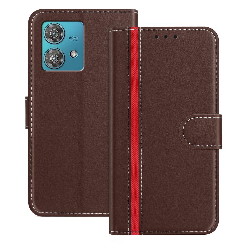 For Motorola Edge 40 Neo 5G Phone Cases Wallet Stand Color Splicing Leather Cover with Magnetic Clasp