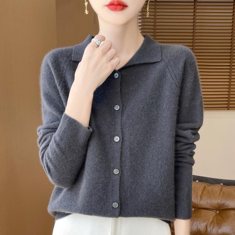 Женский кашемировый кардиган Qinghe кашемир 30% кашемир 70% шерсть осенне-зимний кашемировый кардиган мягкий и теплый