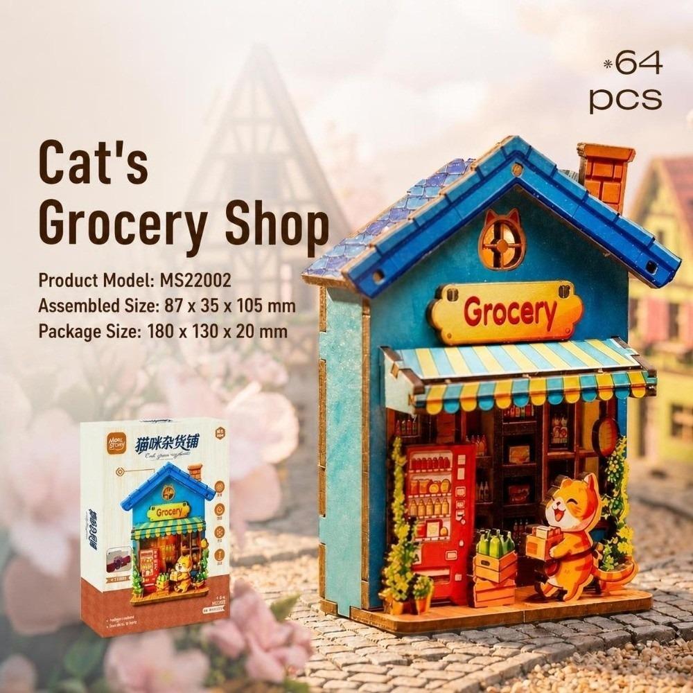 DIY Handcraft DIY Wooden Mini House Animals Shop Mini House Puzzle Creative 3D Puzzle Model Kit