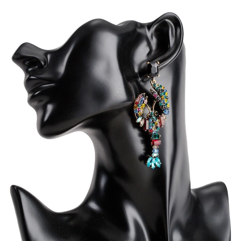 Acrylic Lobster Statement Earrings With Rhinestone Embellishment Women Vintage Chic Fashion Jewelry 2025 Collection