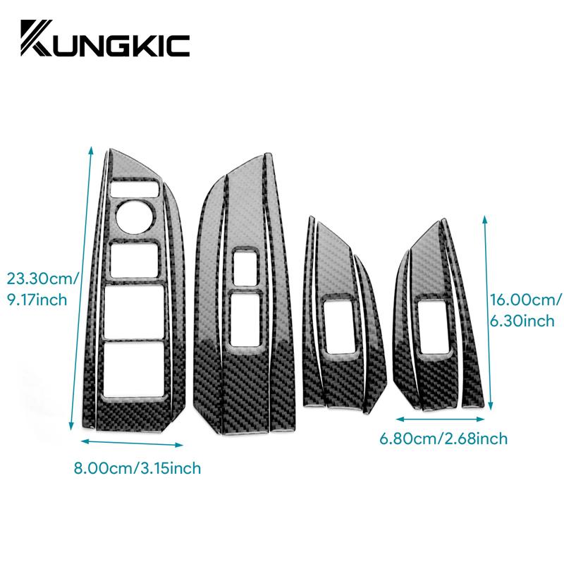 Real Soft Carbon Fiber Sticker for Acura ILX 2013 2014 2015 2016 2017 2018 2019 2020 2021 2022 LHD Car Window Button Panel Trim.