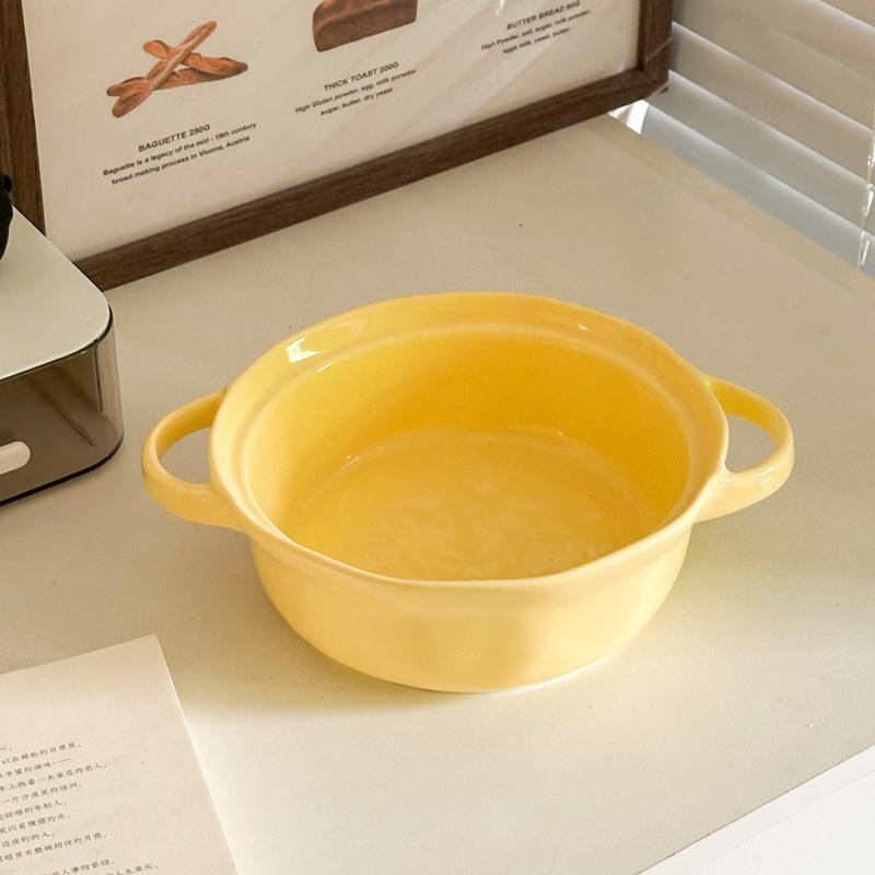 Милая керамическая двухсторонняя миска для лапши быстрого приготовления высокой ценности с крышкой, студенческая общежитие, миска для лапши быстрого приготовления, личная специальная миска для улиточной лапши