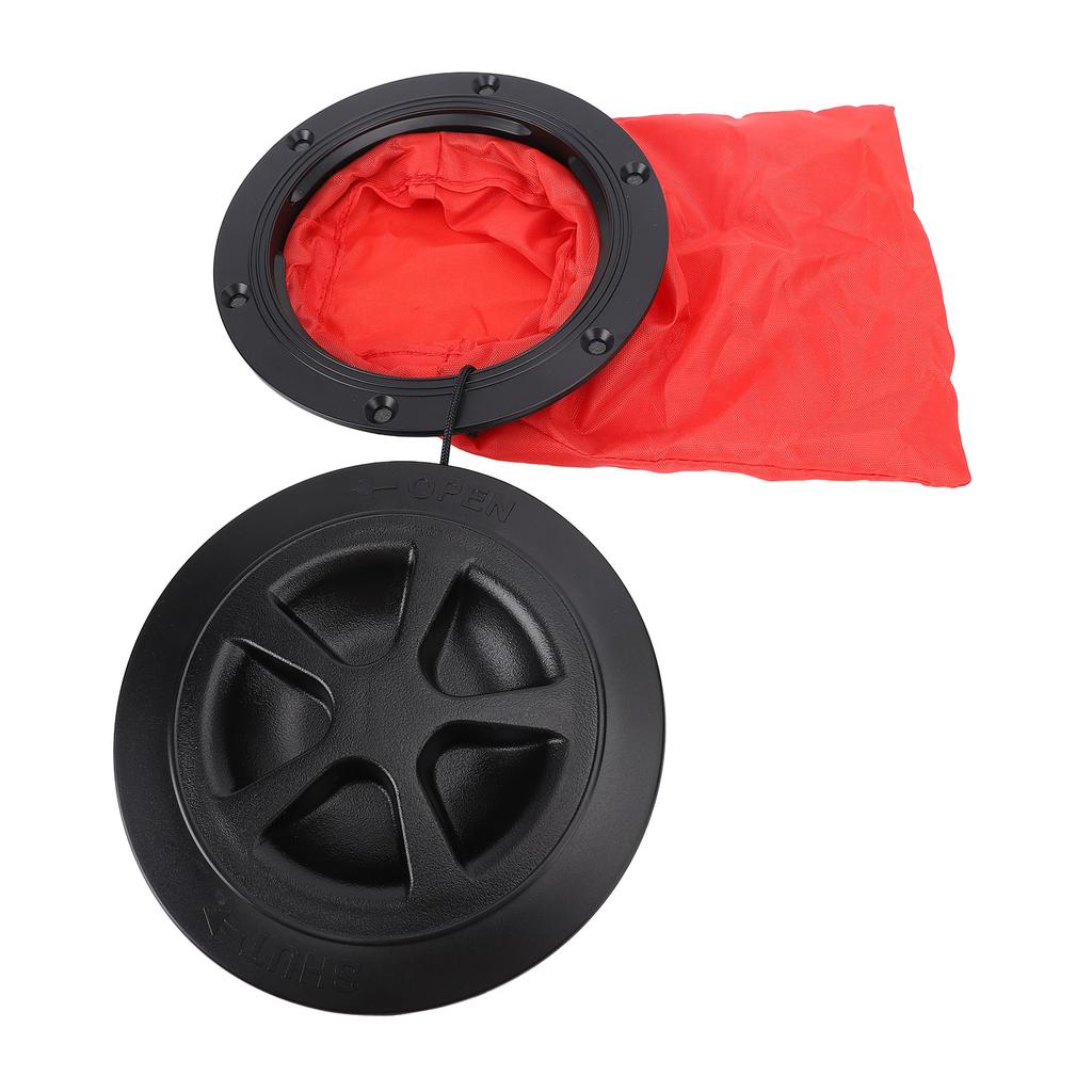 4 Inch Boat Deck Access Cover with Tool Bag Long Lasting Impact Proof Inspection Hatch Deck Plate for Marine Yacht Black