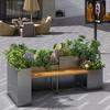 Yunduo Outdoor Stainless Steel Terrazzo Planter with Bench