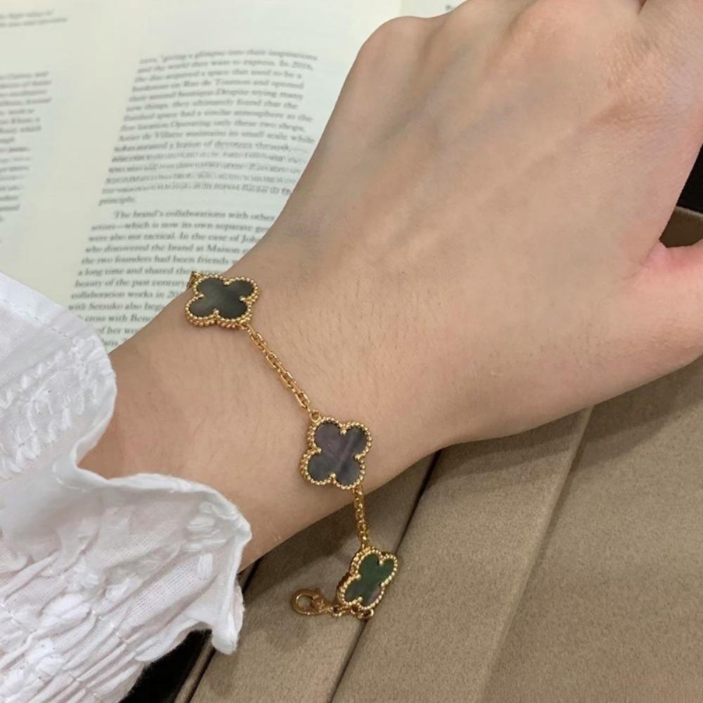 Высококачественный браслет из красного халцедона с лазерной гравировкой «Четырехлистный клевер» и «Пятицветник», из розового золота 18 карат, ювелирное изделие класса люкс, подарок для девушки