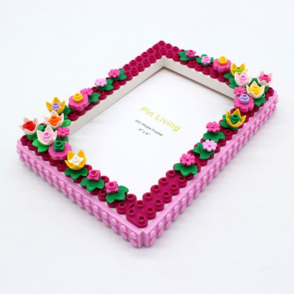 Color Block DIY Photo Frames Handmade Wall Photo Holder Flower Picture Frame  Family Activity Gift