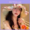 Cherry Sun Lace Hat Women Summer Beach Vacation Large Brim Sun Cap Protection