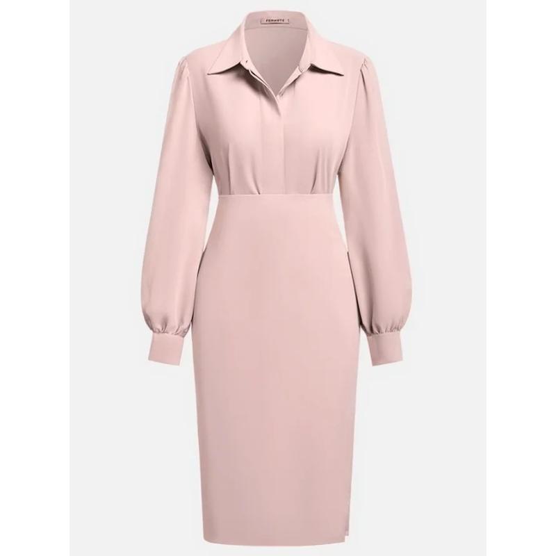 Женское платье миди с V-образным вырезом и оборками, однотонное платье с поясом на талии и элегантными складками, офисное повседневное облегающее длинное платье для универсального стиля