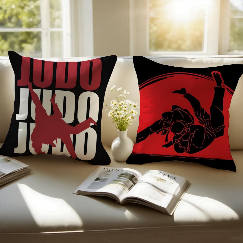 Sports JJuDdo Martial Arts Cushion Cover Pillowcase Antidustmite Invisible Zipper Short Plush Sofa Cushion