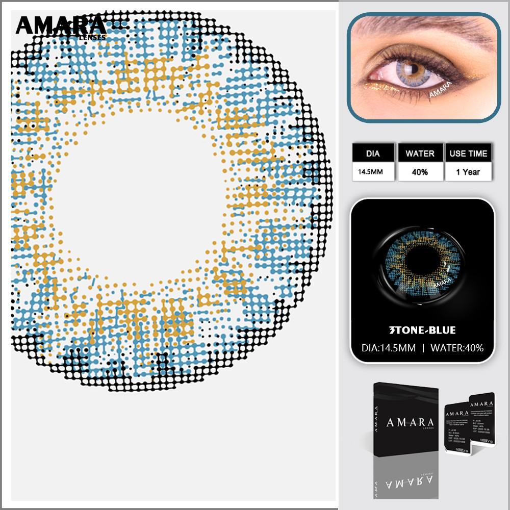 AMARA LENSES 1 Pair 3TONE Soft Color Contact Lens Natural Looking Contactlens Eye Cosmetic Lenses