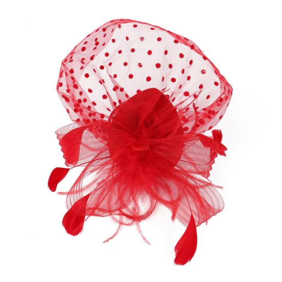 Feather Mesh Top Hat Headband Easy To Wear Style Headgear Daily Party Matching Lady Hair Accessories
