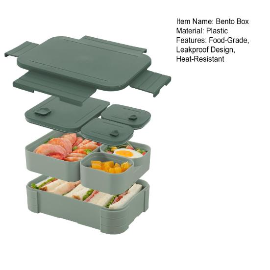 Ланч-бокс Bento для взрослых и детей, герметичный контейнер для ланча без бисфенола А, контейнер для планирования еды с несколькими отделениями