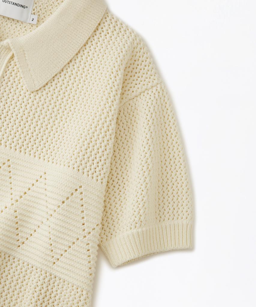 OUTSTANDING Hs Crochet Knit Cardigan_Ivory