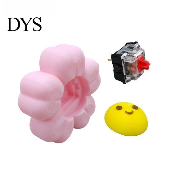 Anxiety Relief Gadget Smiling Flower Keychain Fidget Toy, Floral Clicker Sensory Toy for Stress Relief, Hanging Bag Charm with Ball Chain Key