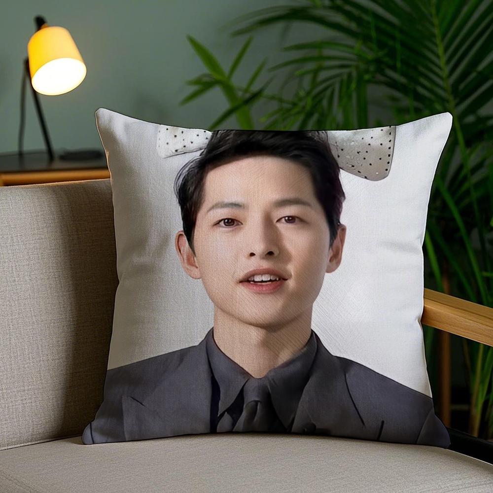 SSong JJoongki ACTOR Pillow Case Silky Elegant Comfort Sofa Bed Invisible Zipper