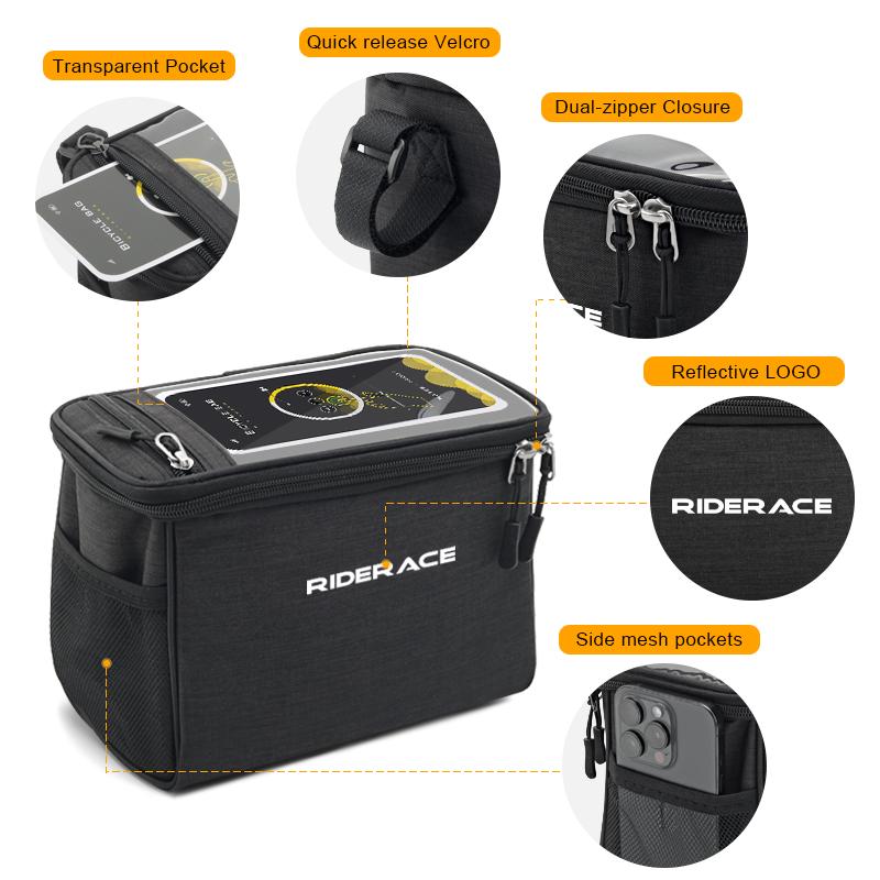 Сумка на руль велосипеда с сенсорным экраном, сумка на руль велосипеда, термомногофункциональная, портативная, для езды на велосипеде на открытом воздухе
