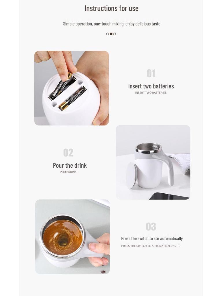 304 Stainless Steel Automatic Stirring Mug with Magnetic Rotation