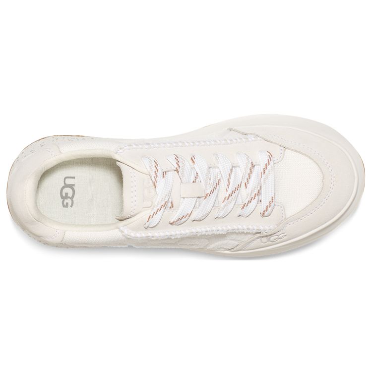 UGG Marin Lace Logo Удобные прочные замшевые туфли на платформе Женские туфли Белые 1125025-WHT