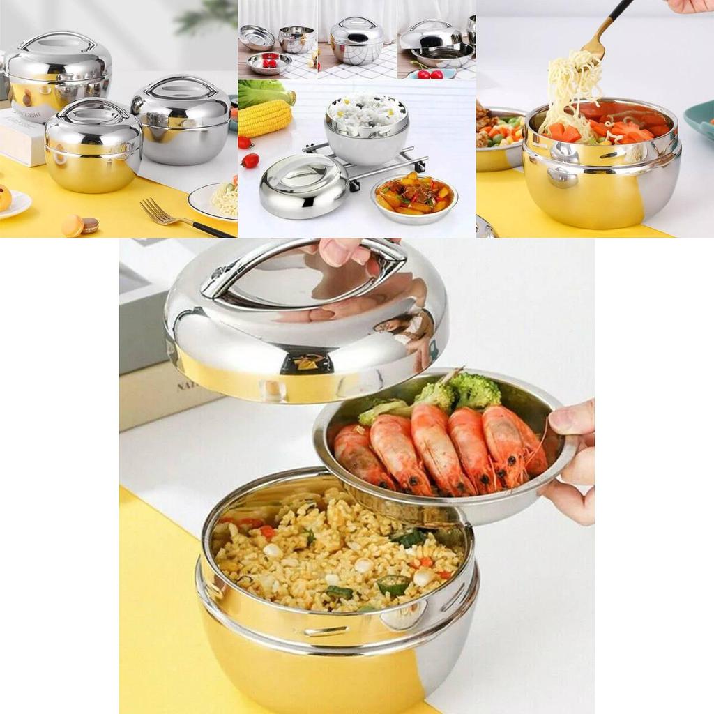 Прочный двухуровневый бенто-бокс из нержавеющей стали в форме яблока с крышкой для работающих профессионалов