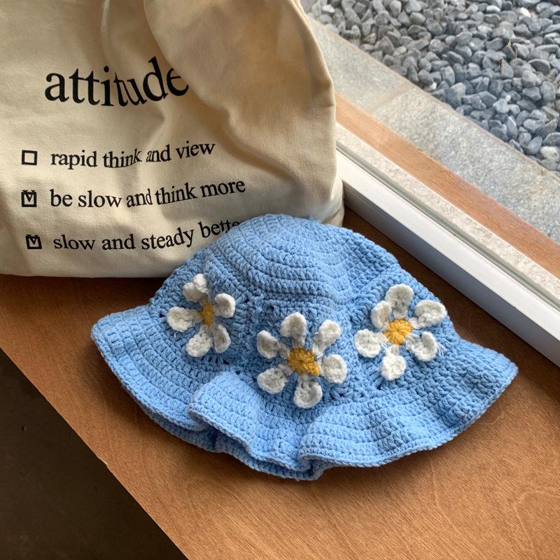 Весенне-осенняя нишевая красочная шапка бини с ажурной вязкой, женская шляпа рыбака с широкими полями, подчеркивающая лицо, маленькая шляпа-панама от солнца