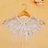 Korean Style Decorative Fake Collar Shawl Wrap Hollow Out Embroidery Sunflower Leaves Lace Necklace Vintage Short Poncho Capele