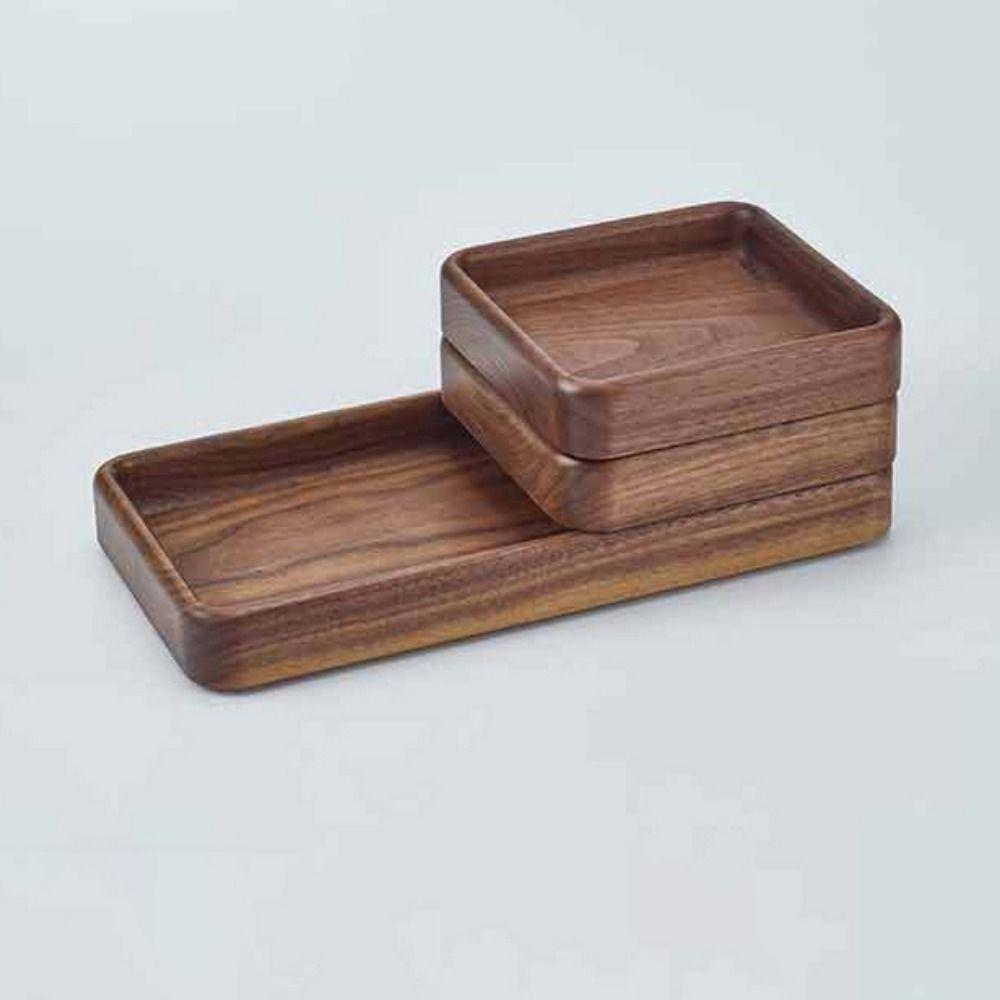 Stackable Candy Plate Wooden Fruit Tray Smooth Edge Tea Serving Plate Candy Serving