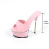 Women's Shoes Spring Clear Heels Sexy Sandals Slipper Girls Shoe for Party Club 14cm Heel 4cm Platform LFD-B3654