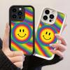 JT447 Радужное Смайлик для iPhone 17 16 15 14 13 Pro Max Samsung S26 S25 Ultra A17 A07 A56 A16 A15 A14 A13 Xiaomi 15T Redmi 15c 14C 13C Мягкий Чехол