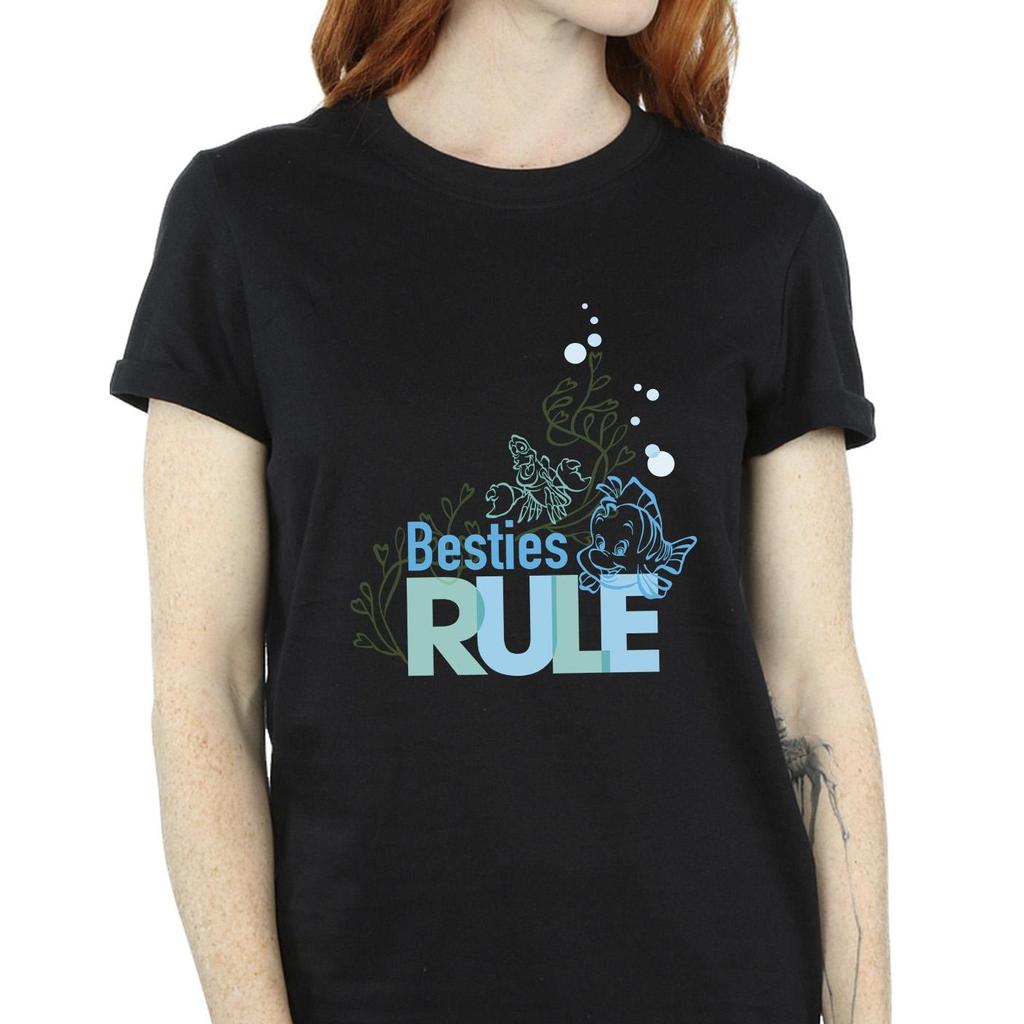 Disney Womens/Ladies The Little Mermaid Besties Cotton Boyfriend T-Shirt
