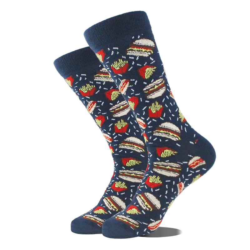 Men Dinosaur Astronaut Planet Crew Socks Harajuku Big Size Sokken Unisex Skateboard Divertidos Happy Design Hip Hop Funny Socks