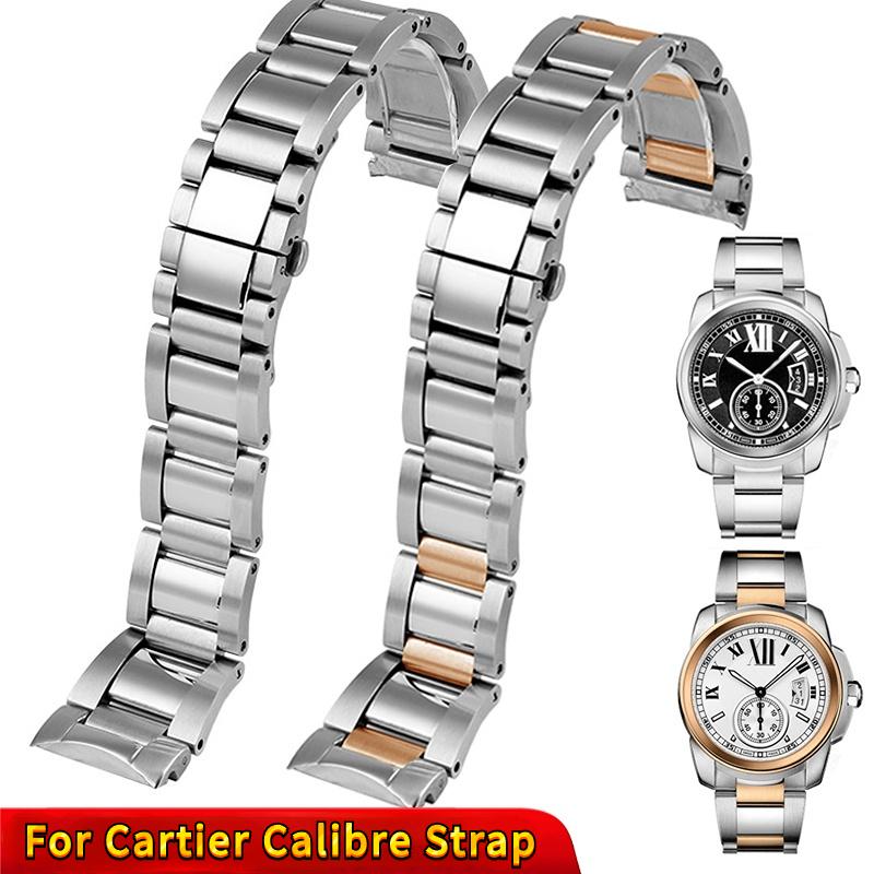 Для Cartier Calibre W7100037/W7100041/W7100015 Металлический ремешок для часов Мужской Высокое качество Нержавеющая сталь 23 мм Наручный ремешок Браслеты для часов