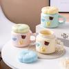 Нишевый дизайн, высокая ценность, бытовая керамическая чашка для воды, милая для девочек с крышкой, кружка, парная кофейная чашка, сувенир