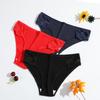 Pure Cotton Threaded Women'S Briefs Solid Color Low Waist Lace Breathable Double-File Women'S Underwear Single Sale