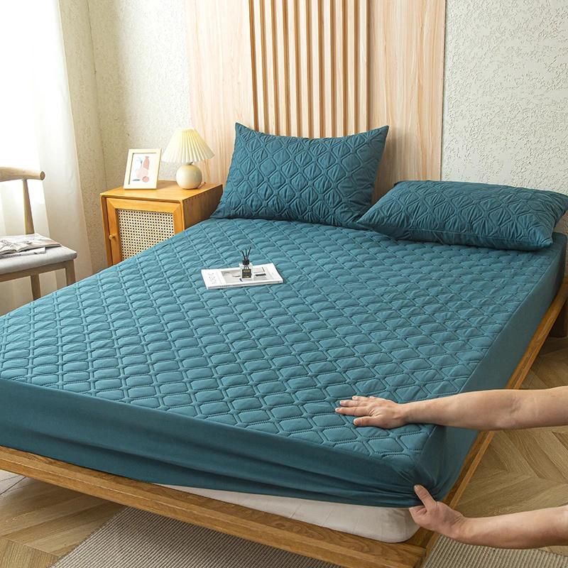 Супер водонепроницаемый стеганый матрас для кровати, набор чехлов для односпальной двуспальной кровати, защита от намокания, пылезащитная простыня на кровати