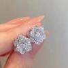 2024 Lulu Tong S925 Silver Camellia Rose Diamond Earrings - Versatile Women's Jewelry