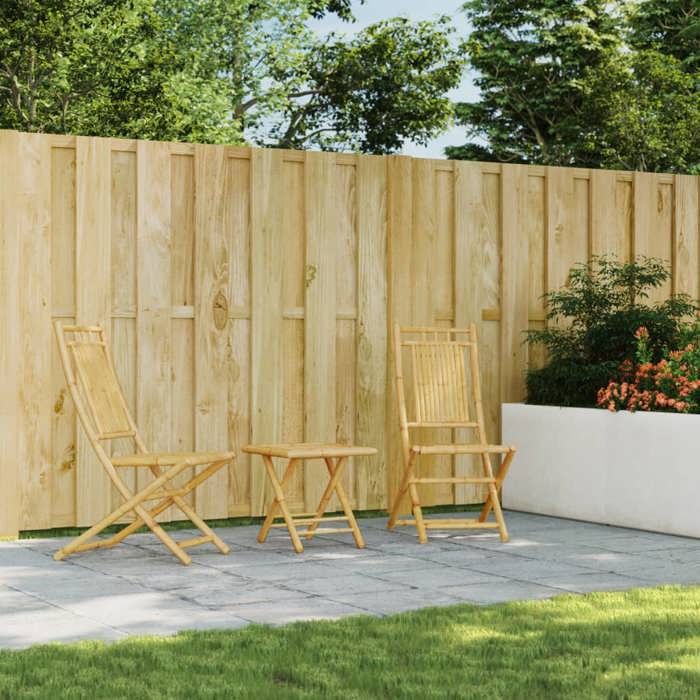 VidaXL Ensemble de bistro 3 pcs bambou, ensemble de bistro de jardin, ensemble de balcon, ensemble de meubles d'extérieur 3278522