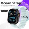 Ocean Strap for Apple Watch Ultra 2 Band 49mm 44mm 40mm 45mm 41mm 42mm 46mm 38mm Silicone Bracelet iWatch Series 10 9 SE 8 7 6 5