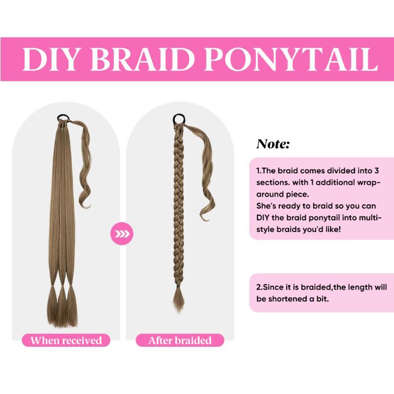 Ladies Wig Real Natural Ponytail Wig Braid Winding Hair Extension Ponytail Ponytailhair