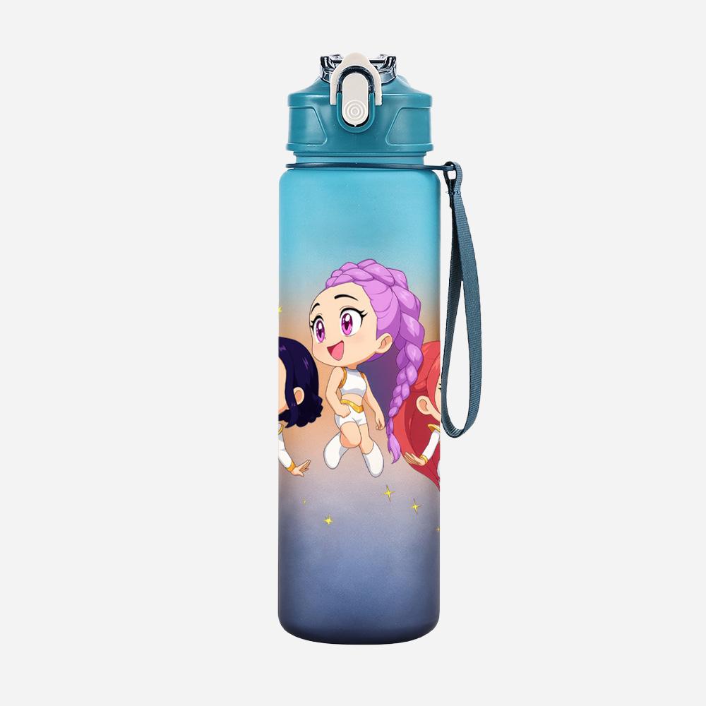 Cartoon K-Pop Demon Hunters Printed 750Ml Water Bottle Large Capacity Drinking Cup Portable Outdoor Sports Water Cup Children Gift