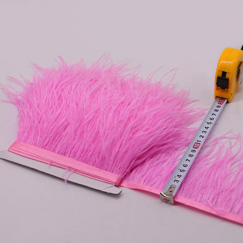 Перо 1 метр Цветные Натуральные Страусиные Перья Бахрома Отделка 8-10 см 10-15 см Лента Перья для Волос для Одежды Свадебный Декор Швейная Отделка