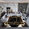Luxury Black Golden Marble Carpets for Living Room Bedroom Decoration Large Area Rugs Sofas Side Soft Lounge Anti-slip Floor Mat