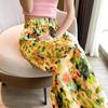 Summer Flower Trousers High-waisted Wide-legged Trousers Loose Straight Nine-minute Tide Seashore Mosquito-proof Leisure Beach Pants